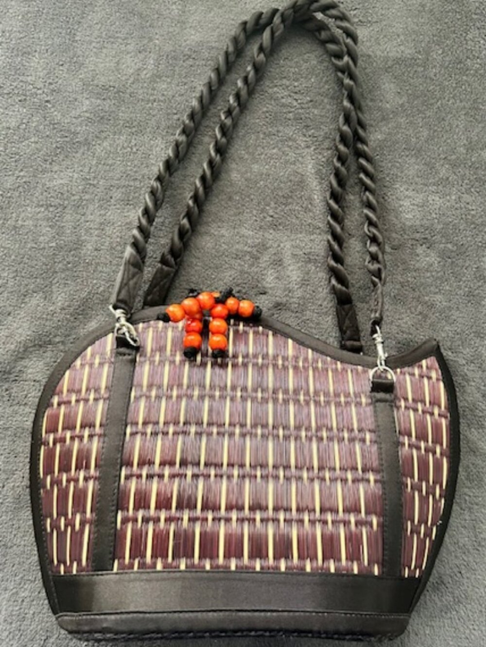 Baskets of Cambodia Saraye Purse – Woven Grass Boho Handbag